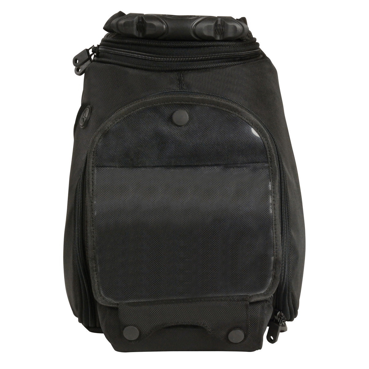 Milwaukee Leather SH679 Black Large 1200D Textile Magnetic Tank Bag with Double Zippers