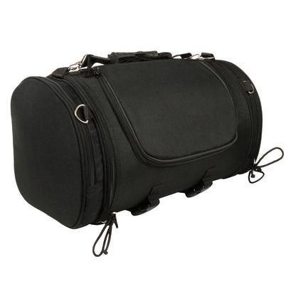 Milwaukee Performance SH683 Large Black Textile Duffel Style Motorcycle Sissy Bar Bag with Carry Strap