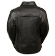 Milwaukee Leather SH7093 Women's Black Leather Braided Jacket with Shirt Style Collar