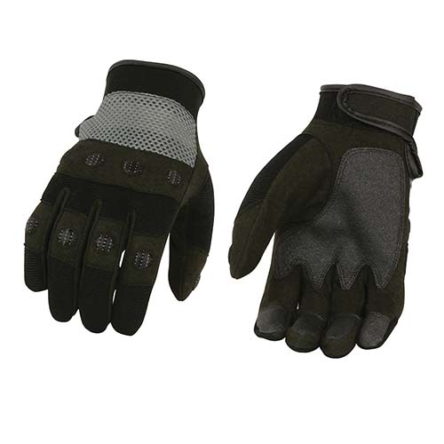 Milwaukee Leather SH76101 Men's Black and Grey Textile Mesh Motorcycle Mechanics Hand Gloves W/ Amara Cloth Bottom