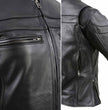 Milwaukee Leather SH8011 Women's Black Leather Sporty Scooter Crossover Biker  Jacket