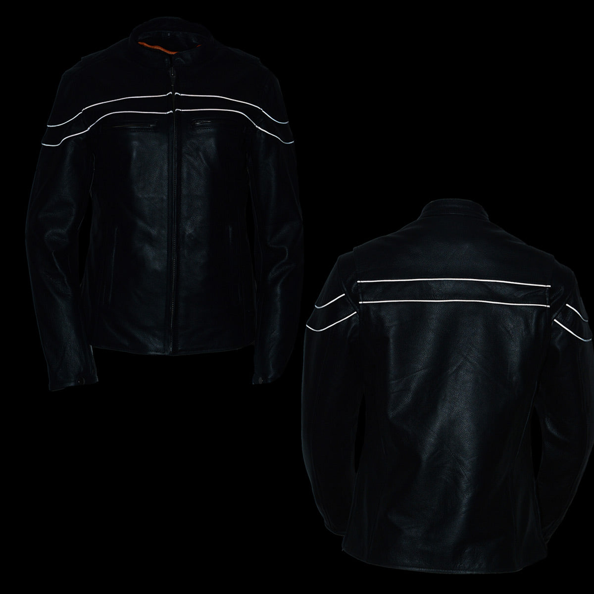 Milwaukee Leather SH8011 Women's Black Leather Sporty Scooter Crossover Biker  Jacket