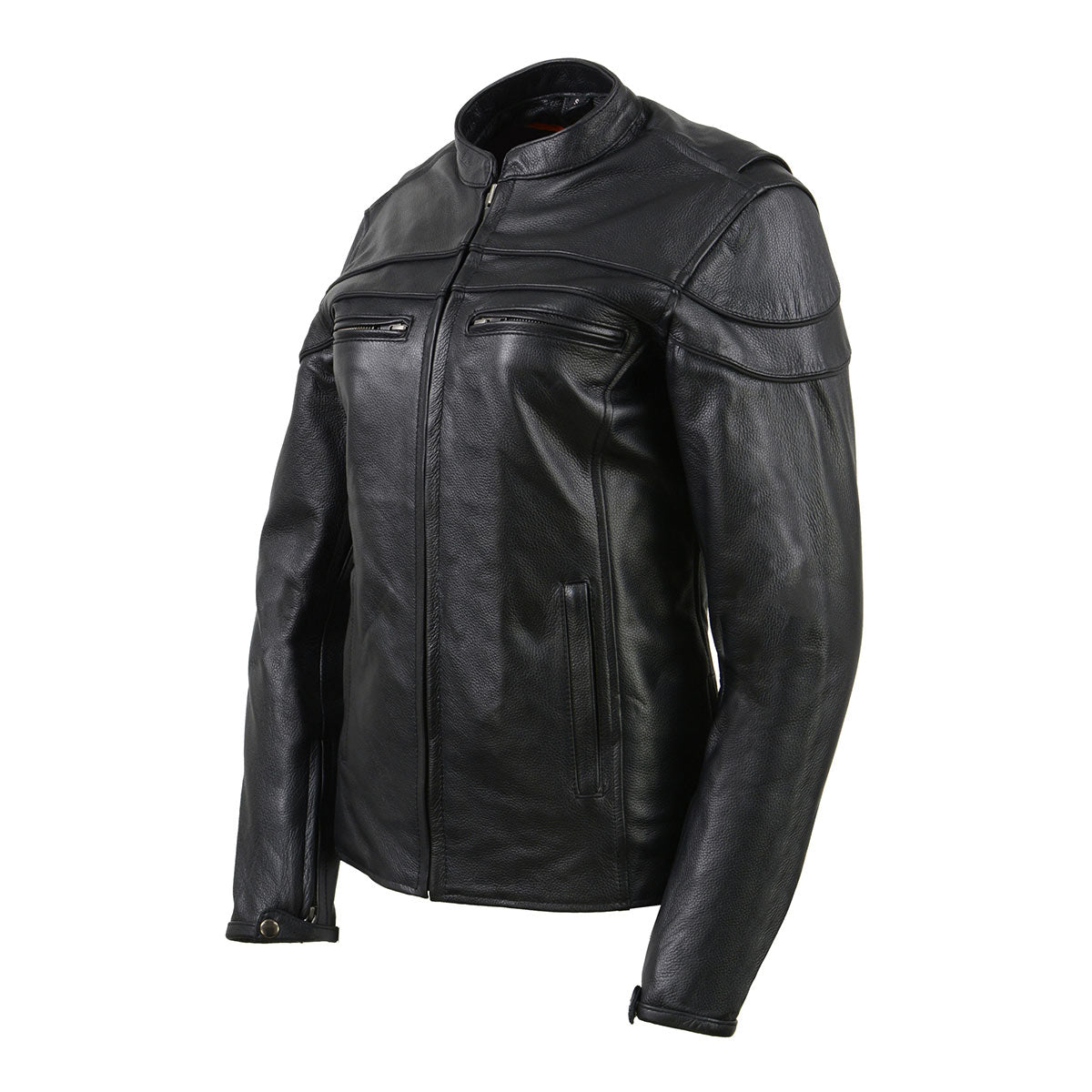 Milwaukee Leather SH8011 Women's Black Leather Sporty Scooter Crossover Biker  Jacket