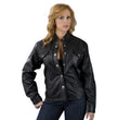 Leather King SH8028 Ladies Black Lambskin Leather Shirt