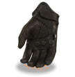 Milwaukee Leather SH810 Men's Black Perforated Leather Motorcycle Riders Gloves with Knuckle Protection