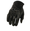 Milwaukee Leather SH812 Men's Black Perforated Leather Motorcycle Riders Gloves w/ Knuckle Protection