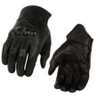 Milwaukee Leather SH812 Men's Black Perforated Leather Motorcycle Riders Gloves w/ Knuckle Protection