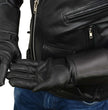 Milwaukee Leather SH857 Men's Long Cuff Thermal Lined USA Deerskin Black Leather Gauntlet Motorcycle Gloves