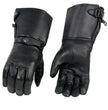 Milwaukee Leather SH857 Men's Long Cuff Thermal Lined USA Deerskin Black Leather Gauntlet Motorcycle Gloves