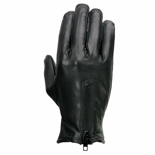 Milwaukee Leather SH867 Men's Black Unlined Deerskin Lightweight Motorcycle Hand Gloves W/ Wrist Zipper Closure