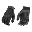 Milwaukee Leather SH879 Men's Black Leather Mesh Racing Motorcycle Hand Gloves W/ Gel Padded Palm