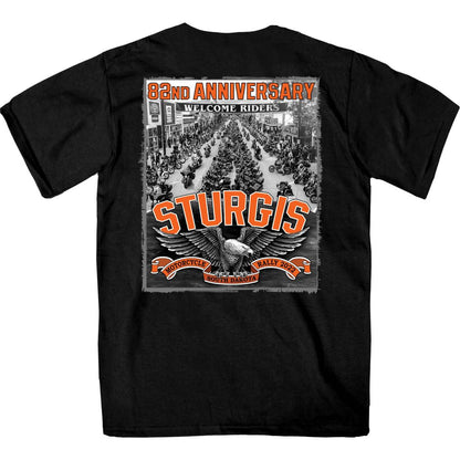 2022 Sturgis Motorcycle Rally SPB1021 Men’s Main Street Photo Black T-Shirt