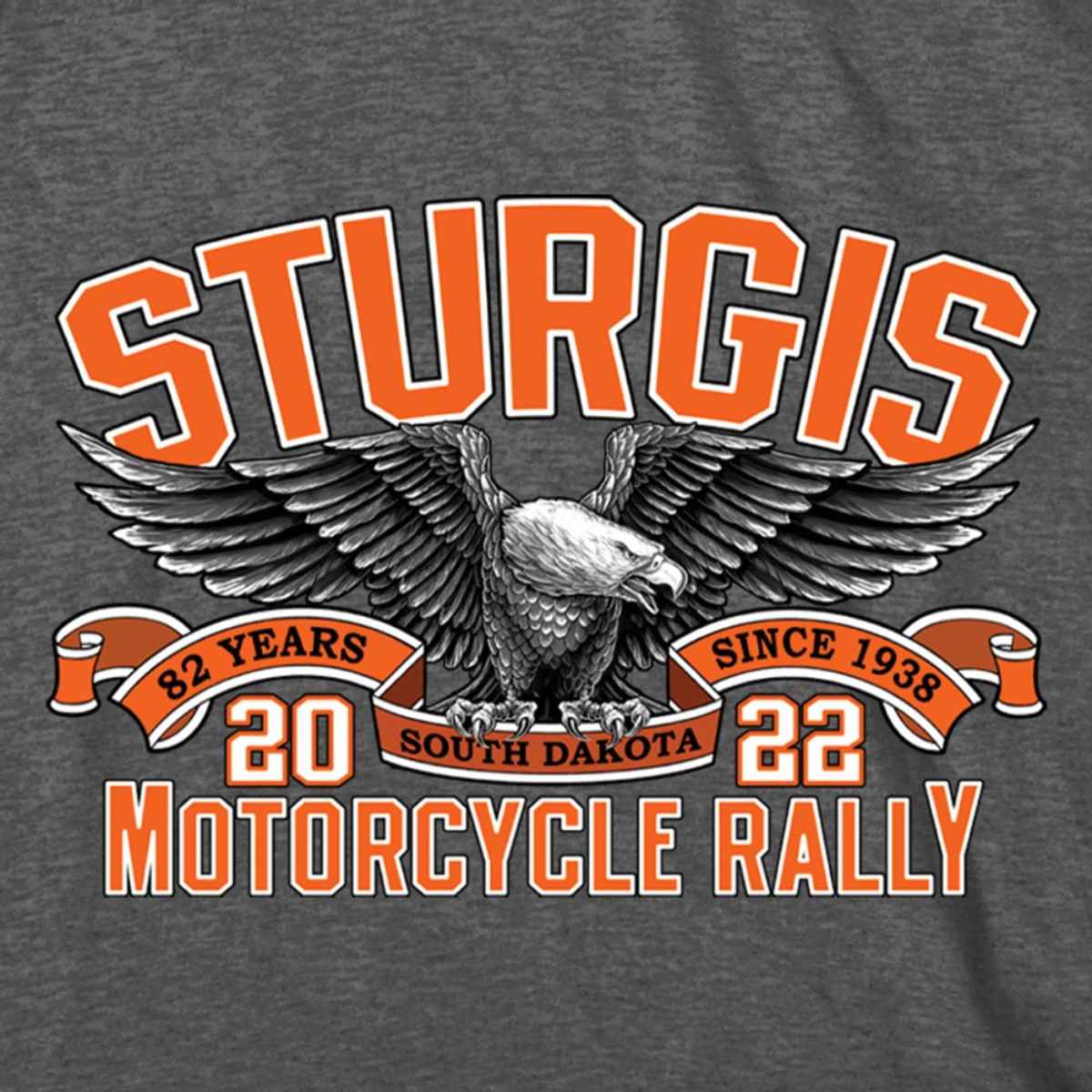 2022 Sturgis Motorcycle Rally SPB1023 Men’s Main Street Photo Heather Charcoal T Shirt