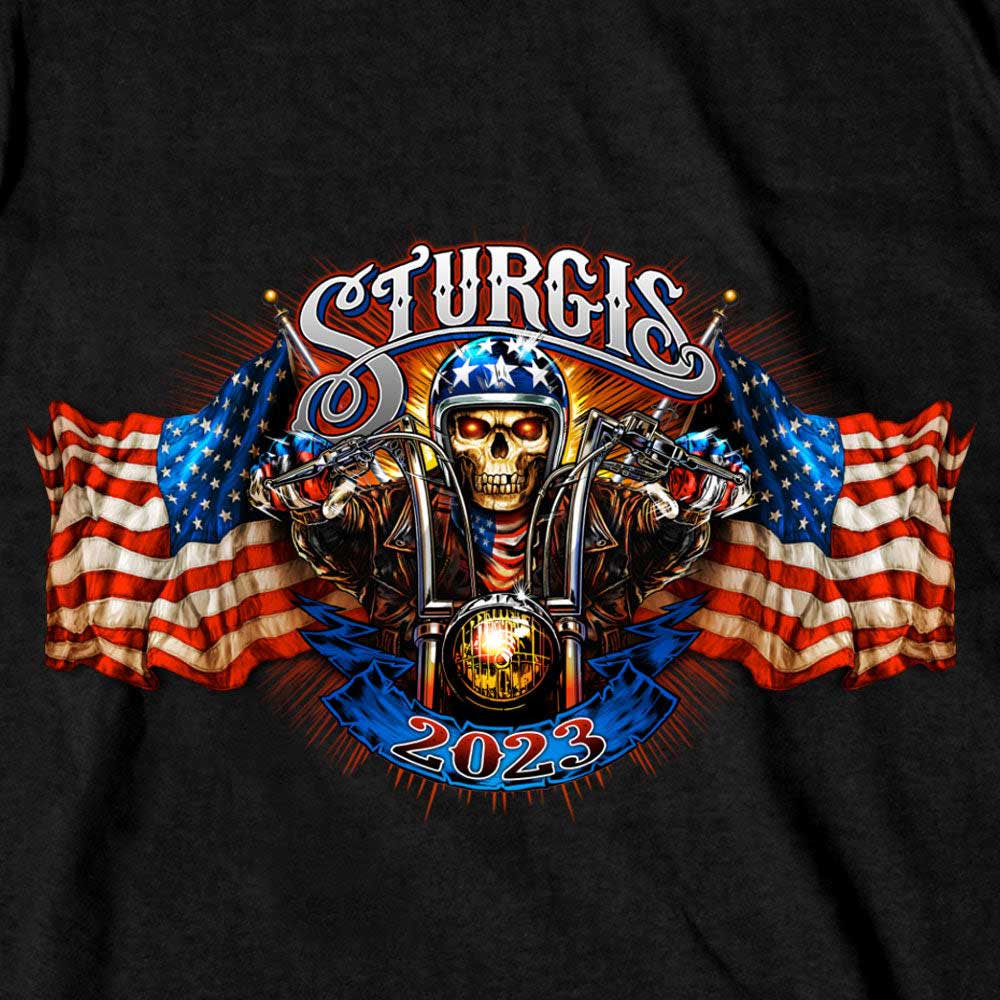 Hot Leathers SPB1067 Men’s Black 2023 Sturgis 