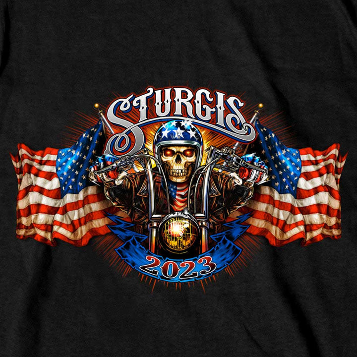 Hot Leathers SPB1067 Men’s Black 2023 Sturgis 