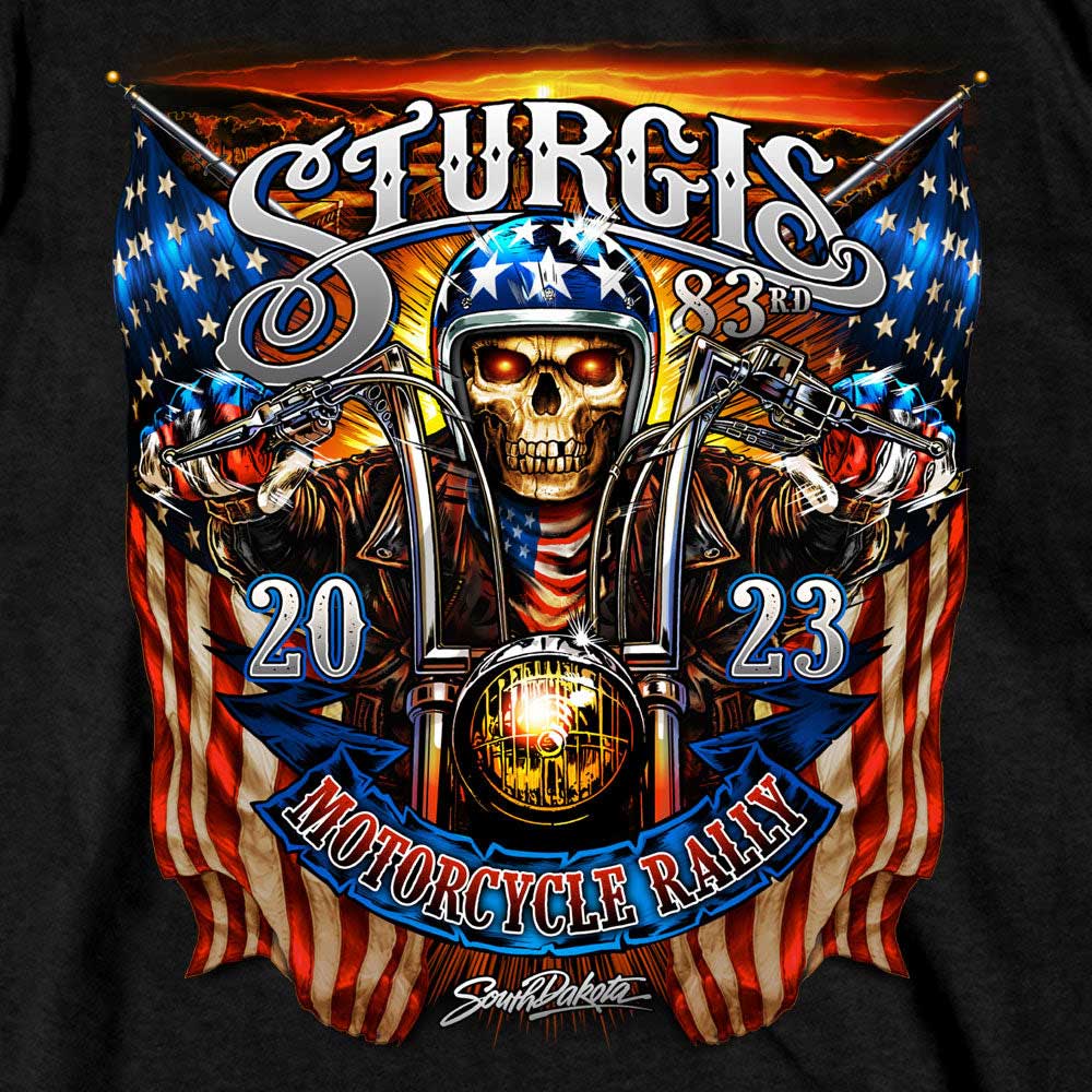 Hot Leathers SPB1067 Men’s Black 2023 Sturgis 