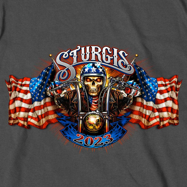Hot Leathers SPB1068 Men’s Charcoal 2023 Sturgis 