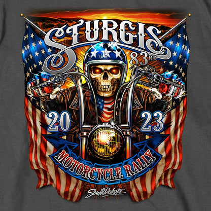 Hot Leathers SPB1068 Men’s Charcoal 2023 Sturgis # 1 Design America T-Shirt