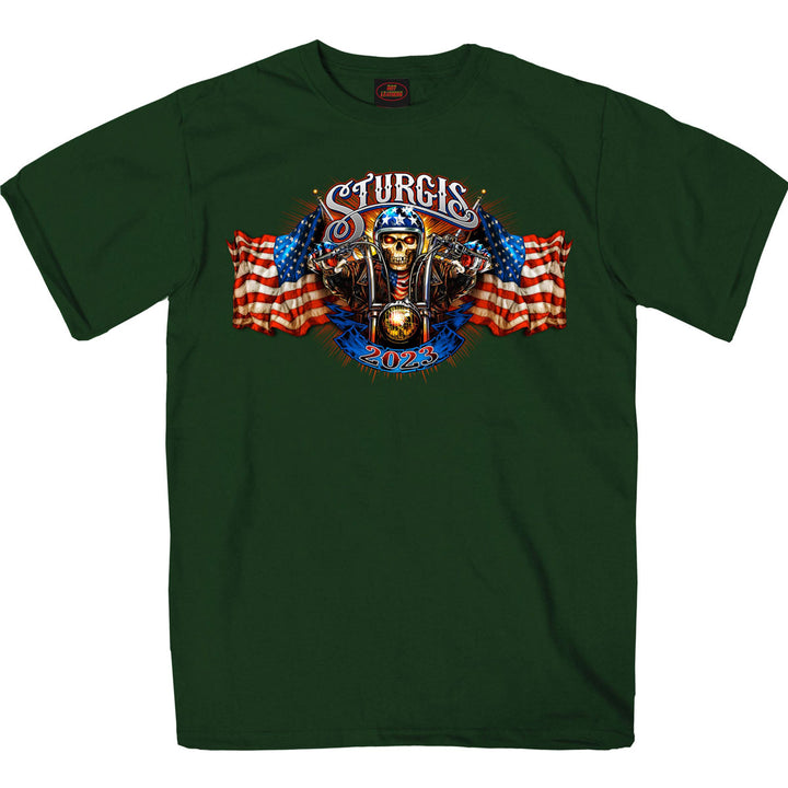 Hot Leathers SPB1069 Men’s Forest Green 2023 Sturgis 