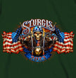 Hot Leathers SPB1069 Men’s Forest Green 2023 Sturgis # 1 Design America T-Shirt