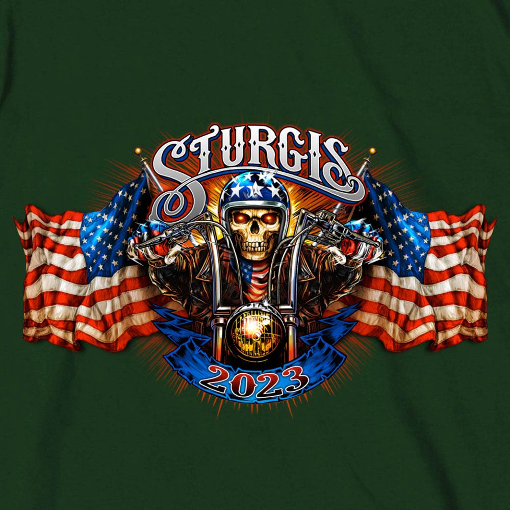 Hot Leathers SPB1069 Men’s Forest Green 2023 Sturgis 