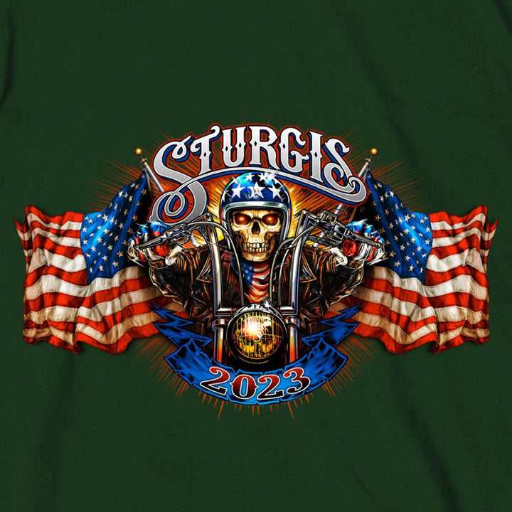 Hot Leathers SPB1069 Men’s Forest Green 2023 Sturgis 