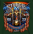 Hot Leathers SPB1069 Men’s Forest Green 2023 Sturgis # 1 Design America T-Shirt