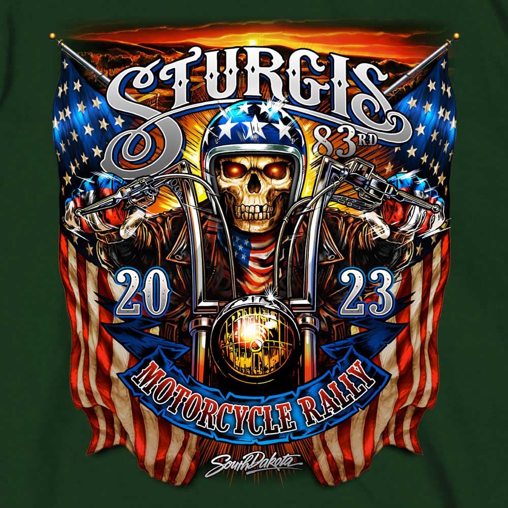 Hot Leathers SPB1069 Men’s Forest Green 2023 Sturgis 