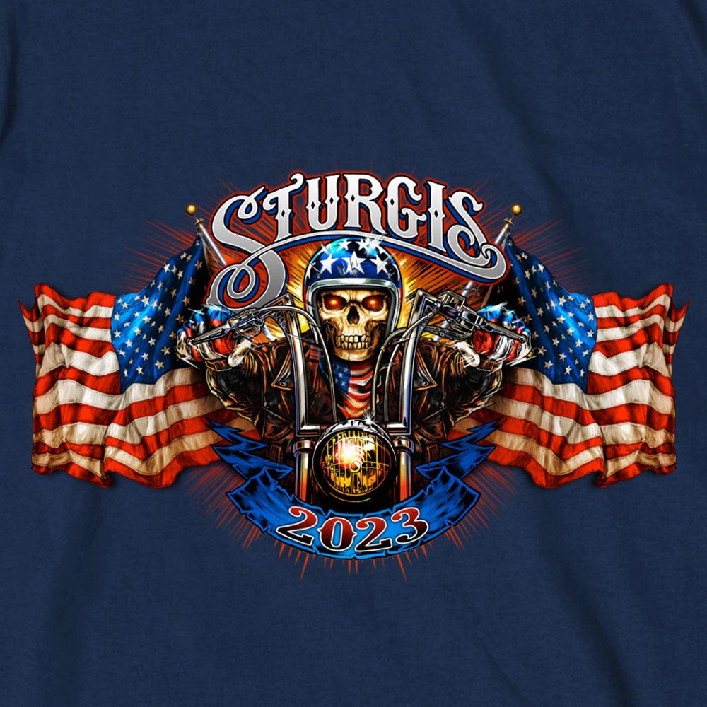 Hot Leathers SPB1070 Men’s Navy Blue 2023 Sturgis 