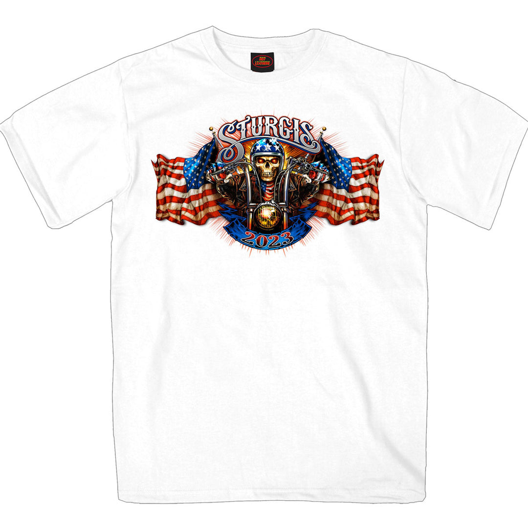 Hot Leathers SPB1071 Men’s White 2023 Sturgis 