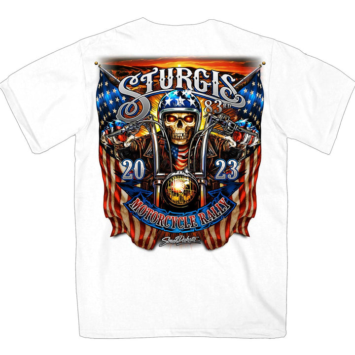 Hot Leathers SPB1071 Men’s White 2023 Sturgis 