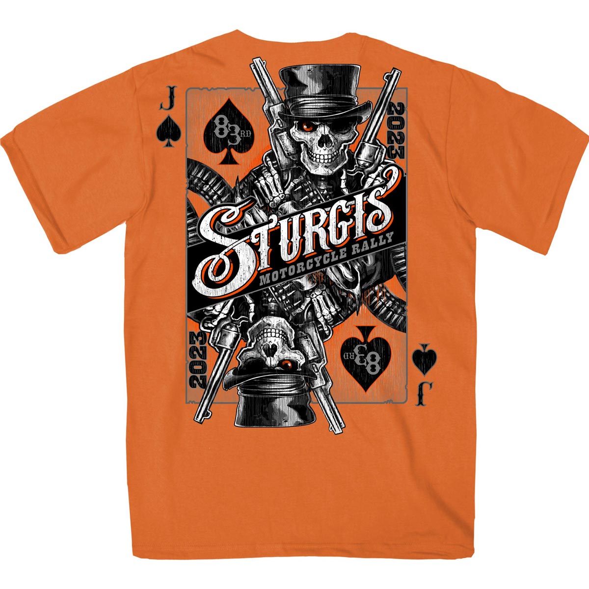 Hot Leathers SPB1074 Men’s Orange 2023 Sturgis Gambler Short Sleeve T-Shirt