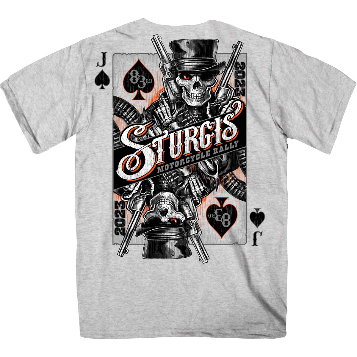 Hot Leathers SPB1075 Men’s Ash 2023 Sturgis Gambler Short Sleeve T-Shirt