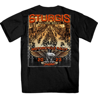 Hot Leathers SPB1082 Men’s Black Sturgis 2023 Main Street T-Shirt