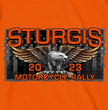 Hot Leathers SPB1083 Men’s Orange Sturgis 2023 Main Street T-Shirt