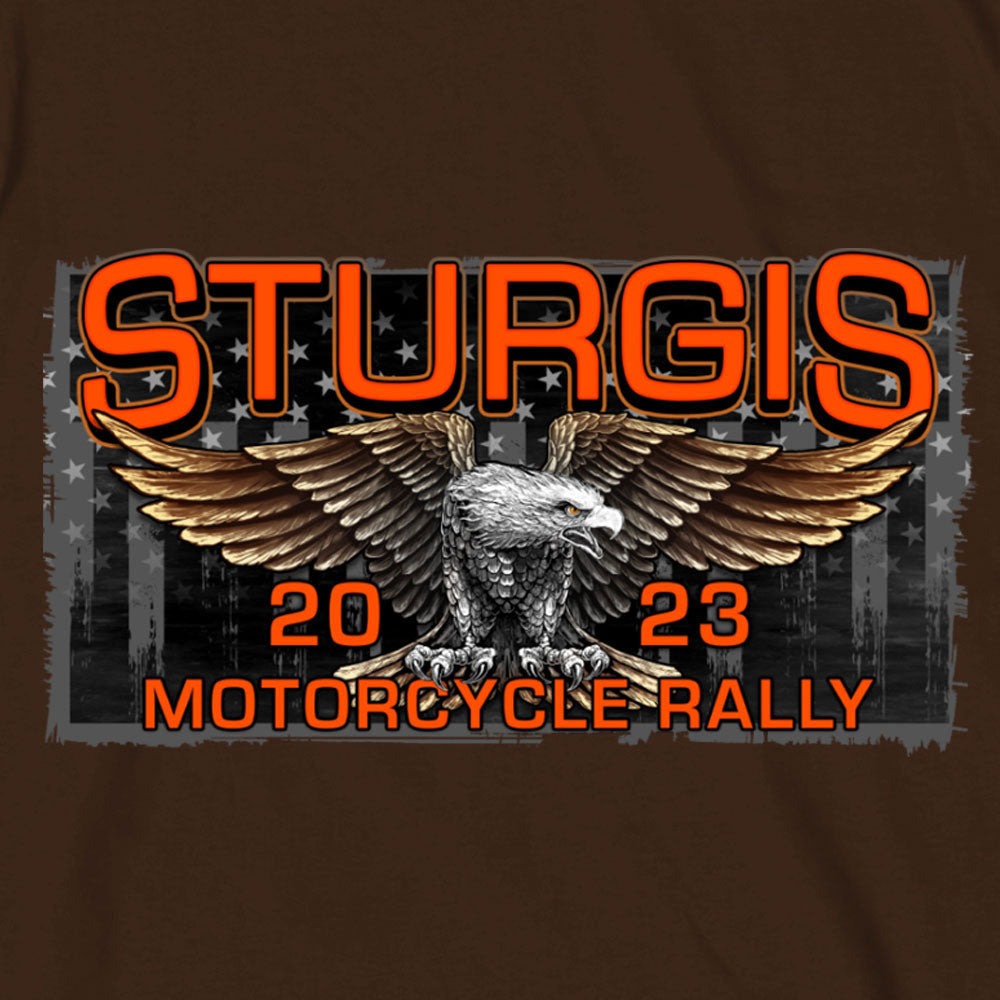 Hot Leathers SPB1084 Men’s Dark Chocolate Sturgis 2023 Main Street T-Shirt