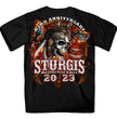 Hot Leathers SPB1086 Men’s Black 2023 Sturgis Native Wolf T-Shirt
