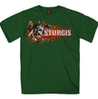 Hot Leathers SPB1087 Men’s Forest Green 2023 Sturgis Native Wolf T-Shirt