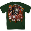 Hot Leathers SPB1087 Men’s Forest Green 2023 Sturgis Native Wolf T-Shirt
