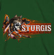 Hot Leathers SPB1087 Men’s Forest Green 2023 Sturgis Native Wolf T-Shirt
