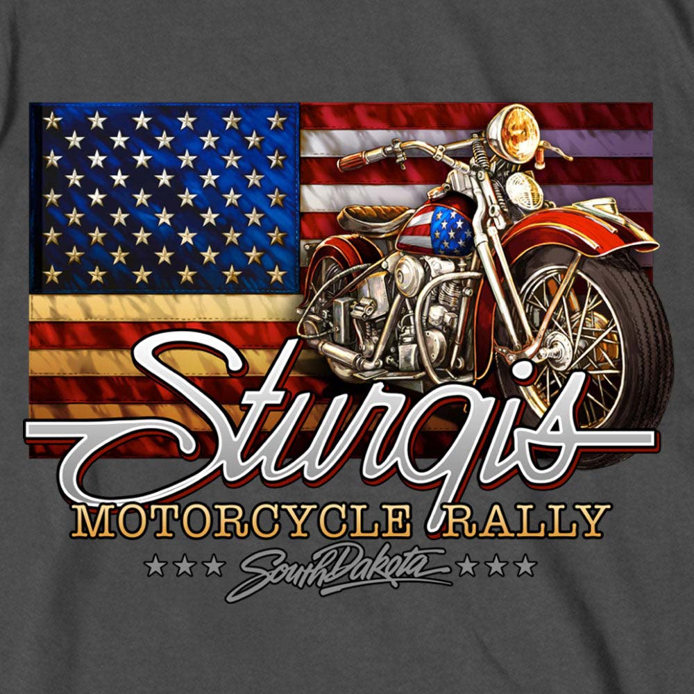 Hot Leathers SPB1095 Men’s Charcoal 2023 Sturgis Rushmore T-Shirt