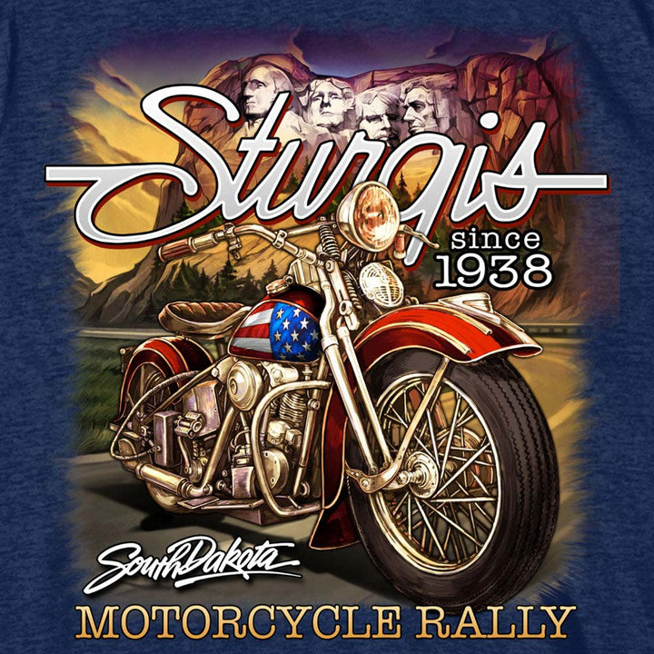 Hot Leathers SPB1097 Men’s Heather Navy 2023 Sturgis Rushmore T-Shirt