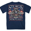 Hot Leathers SPB1104 Men’s 2023 Sturgis Vintage Patriot Navy Blue T-Shirt
