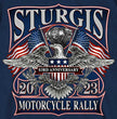 Hot Leathers SPB1104 Men’s 2023 Sturgis Vintage Patriot Navy Blue T-Shirt