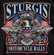 Hot Leathers SPB1108 Men’s 2023 Sturgis Vintage Patriot Black T-Shirt