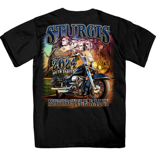 2024 Sturgis Men's Rushmore Black Motorcycle Rally T-Shirt SPB1131