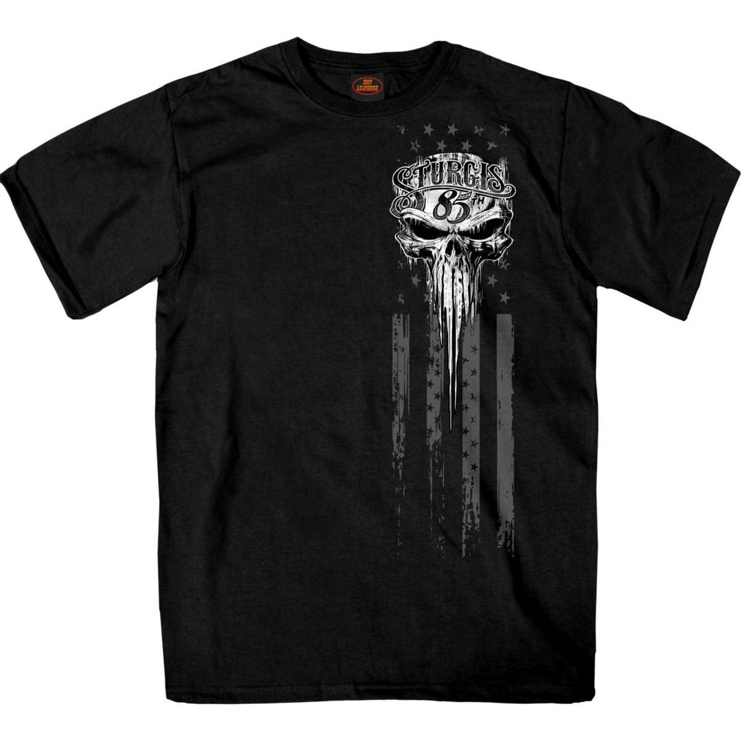 2025 Sturgis Motorcycle Rally Badass Skull Black Men's T-Shirt