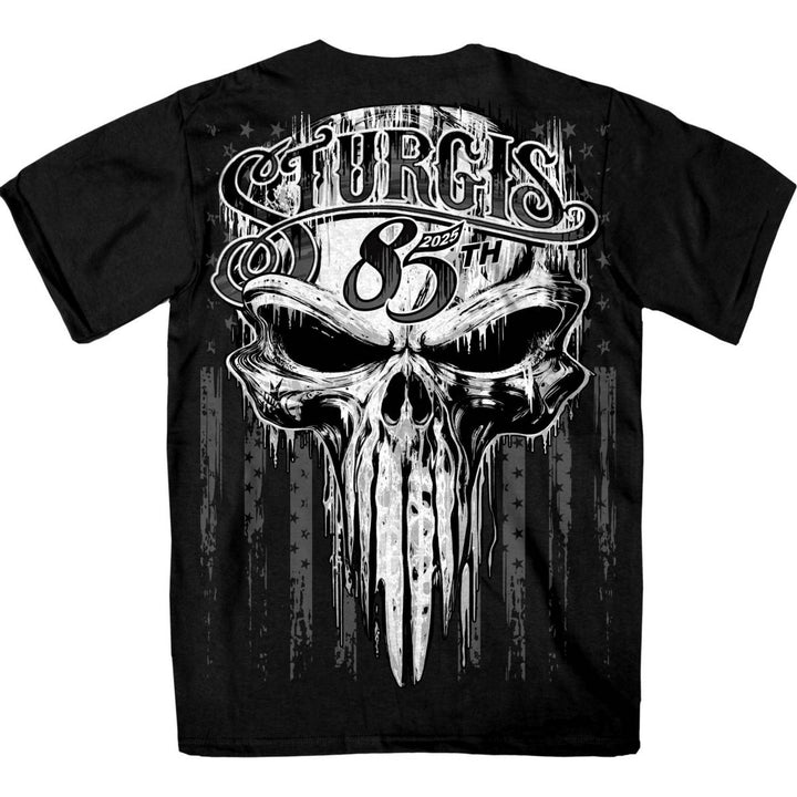 2025 Sturgis Motorcycle Rally Badass Skull Black Men&
