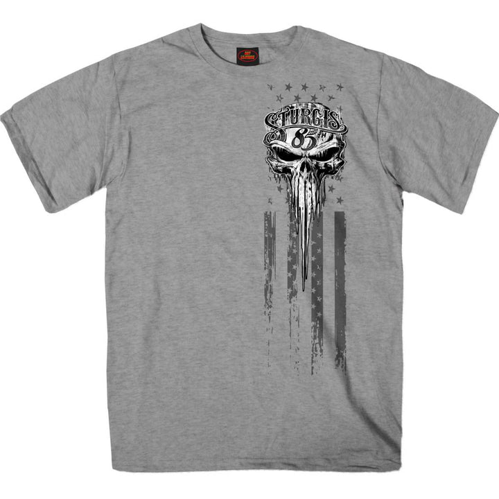 2025 Sturgis Motorcycle Rally Badass Skull Heather Grey Men&