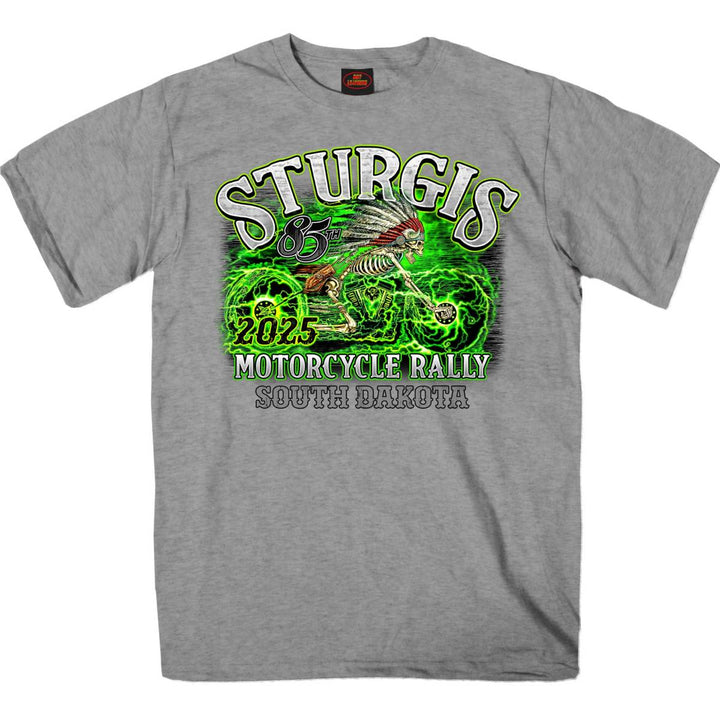 2025 Sturgis Motorcycle Rally Skeleton Chief Heather Grey Men&